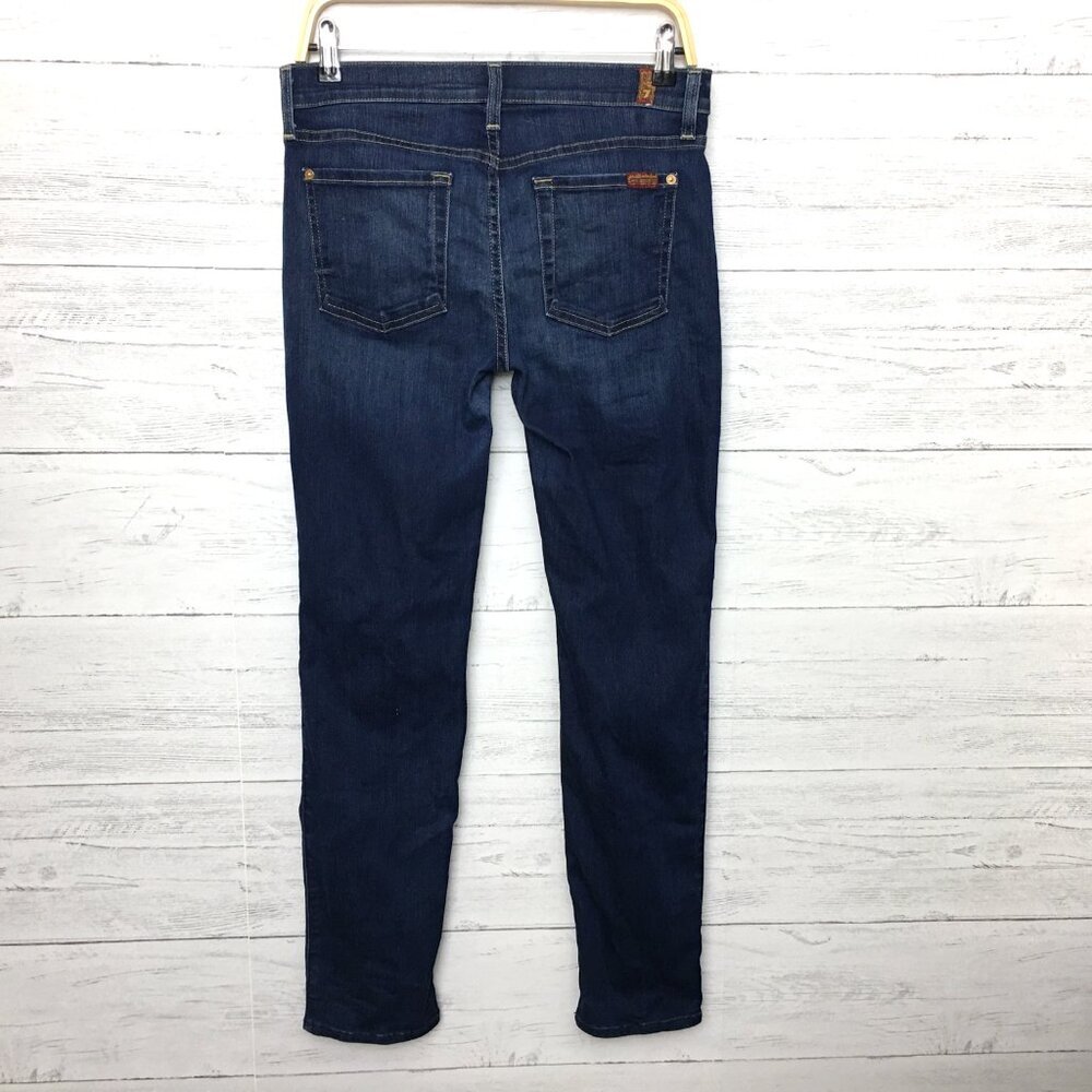 7 For All Mankind Jeans The Slim Cigarette Skinny Stretch Dark Wash size 29 - Picture 2 of 8